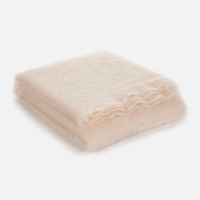 Ivory Mooneen Mohair Throw Blanket - Cushendale Woollen Mills