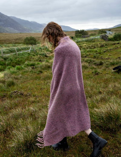 LIMITED EDITION - Pink Heather Irish Wool Throw Blanket - Cushendale Woollen Mills