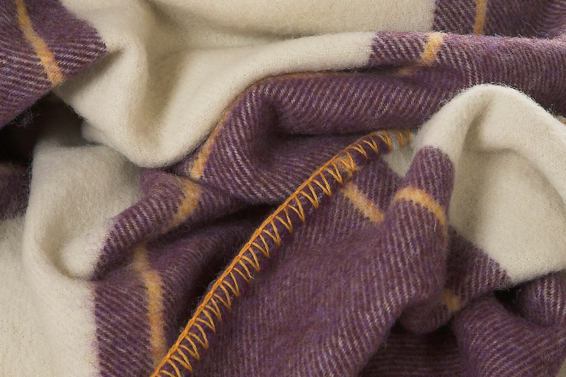 Purple Lacken Irish Wool Bed Blanket - Cushendale Woollen Mills