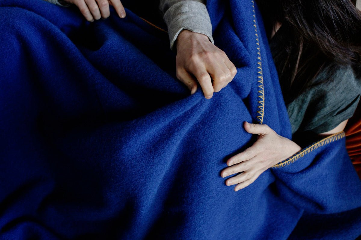 Cobalt Barrow Irish Wool Bed Blanket - Cushendale Woollen Mills