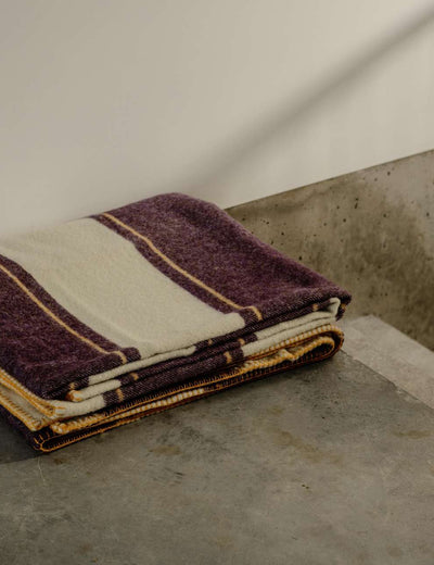 Purple Lacken Irish Wool Bed Blanket - Cushendale Woollen Mills