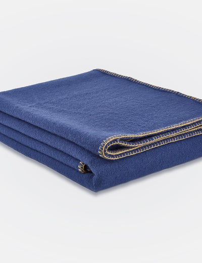 Cobalt Barrow Irish Wool Bed Blanket - Cushendale Woollen Mills