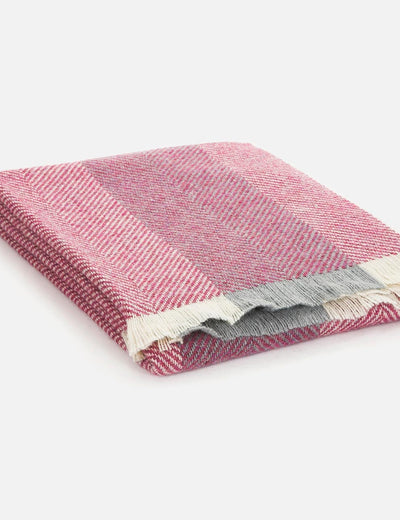 Pink Heather Corrán Irish Wool Throw Blanket - Cushendale Woollen Mills