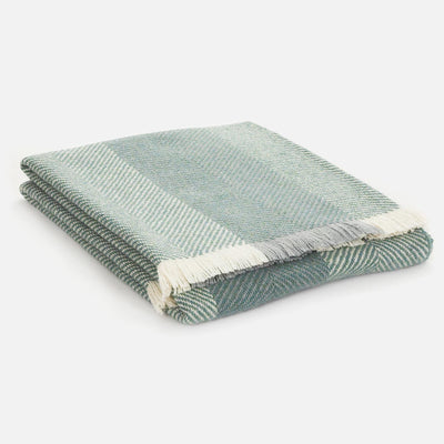 Sage Corrán Irish Wool Throw Blanket - Cushendale Woollen Mills