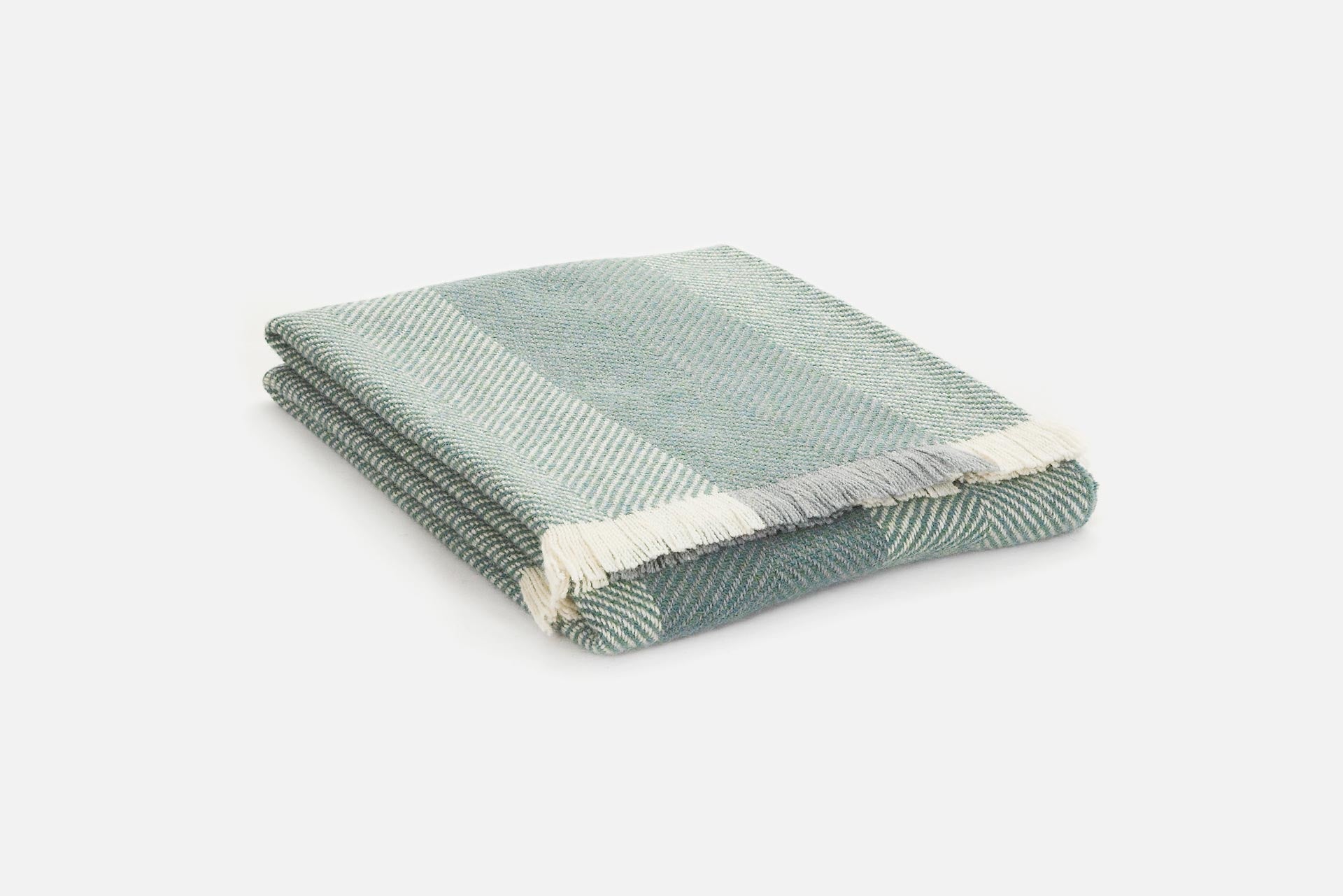 Sage Corrán Irish Wool Throw Blanket - Cushendale Woollen Mills