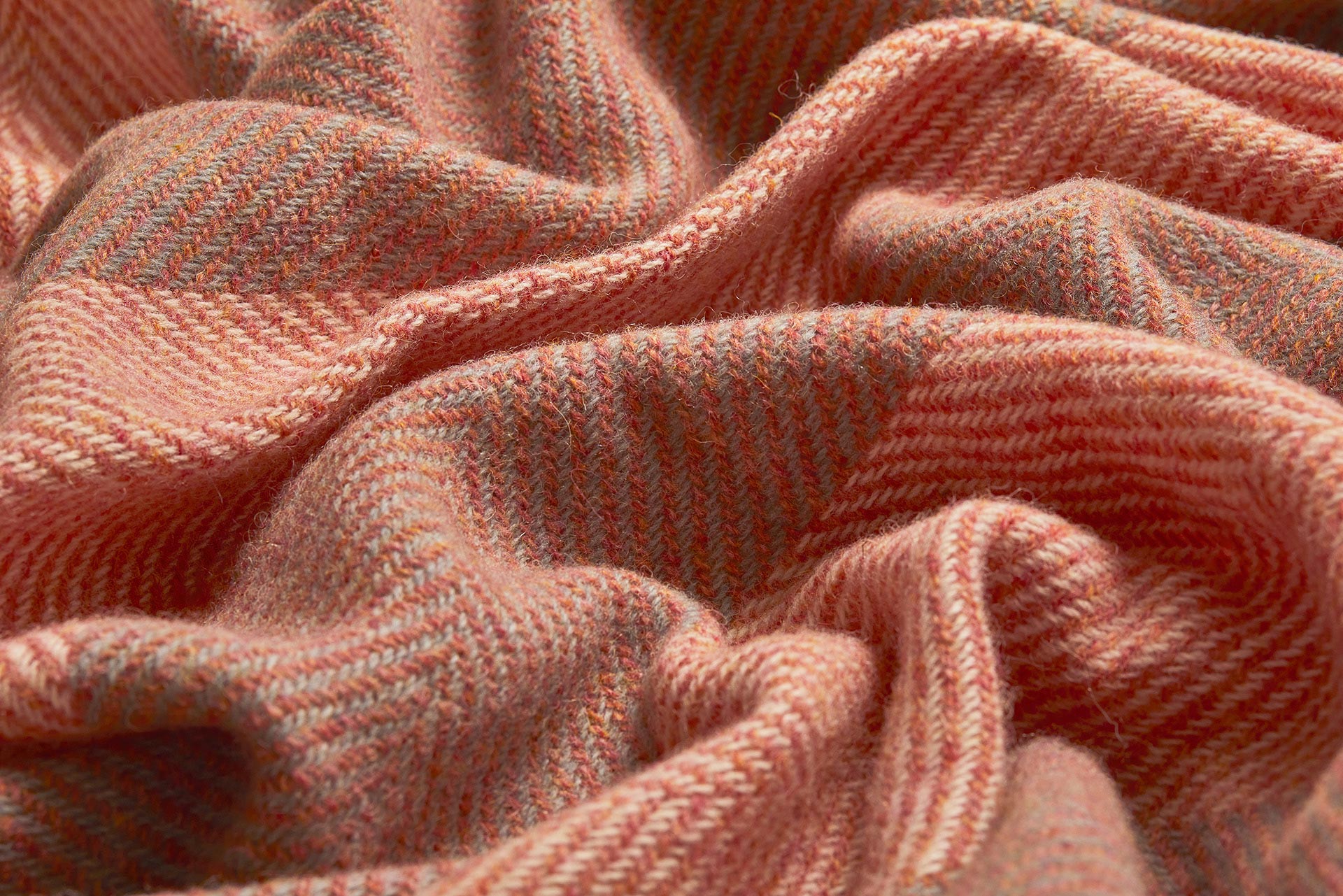 Salmon Corrán Irish Wool Throw Blanket - Cushendale Woollen Mills