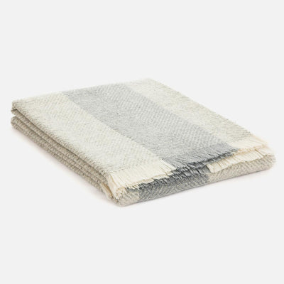 Silver Corrán Irish Wool Throw Blanket - Cushendale Woollen Mills