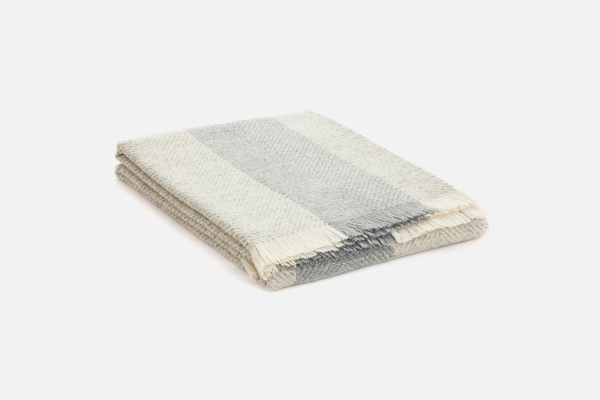 Silver Corrán Irish Wool Throw Blanket - Cushendale Woollen Mills