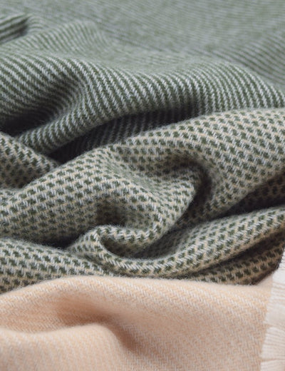 Moss Ballyogan Lambswool Throw Blanket - Cushendale Woollen Mills