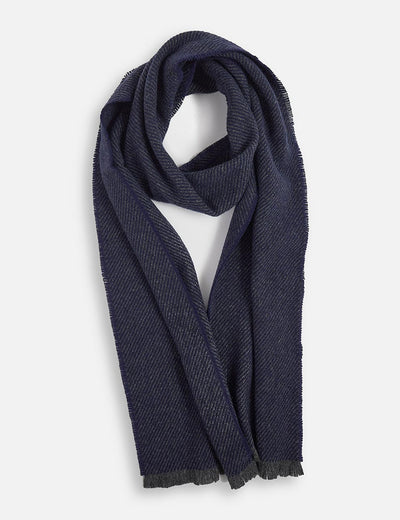 Navy Grange Lambswool Scarf - Cushendale Woollen Mills