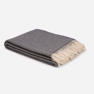 Graphite Aclare Lambswool Throw Blanket - Cushendale Woollen Mills