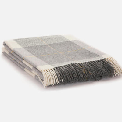 Steel Glynn Lambswool Throw Blanket - Cushendale Woollen Mills