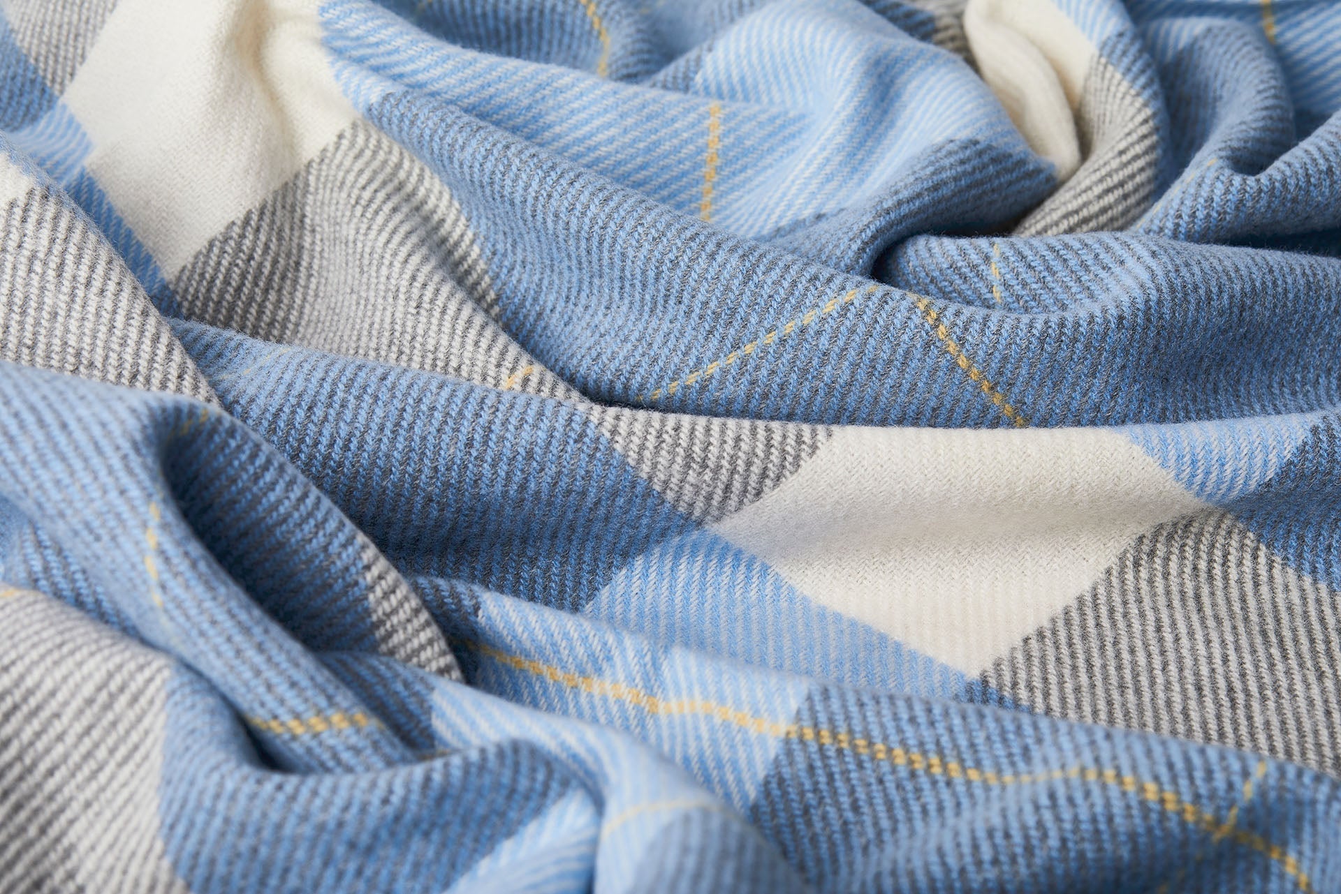 Azure Glynn Lambswool Throw Blanket - Cushendale Woollen Mills