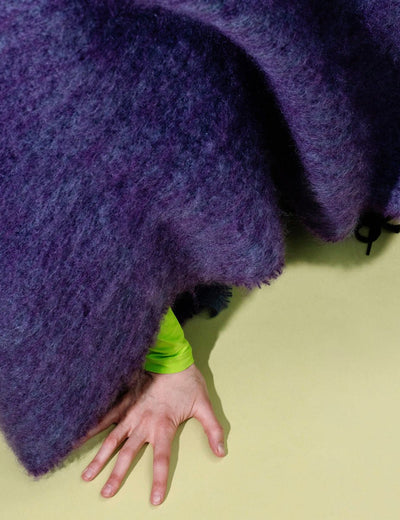 Aubergine Clash Mohair Throw Blanket - Cushendale Woollen Mills