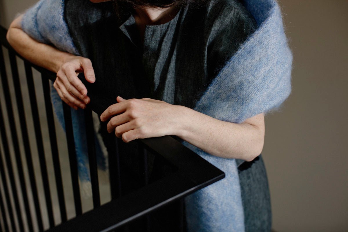 Azure Mooneen Mohair Scarf - Cushendale Woollen Mills