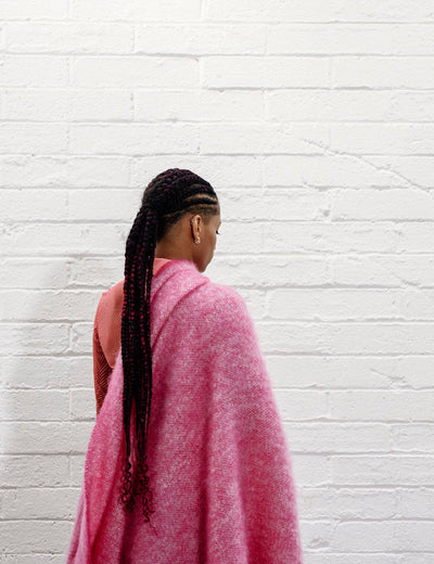 Raspberry Mooneen Mohair Throw Blanket - Cushendale Woollen Mills