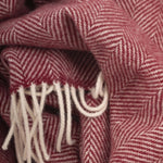Wine Aclare Lambswool Throw Blanket - Cushendale Woollen Mills