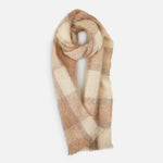 Fawn Plaid Drumin Mohair Scarf - Cushendale Woollen Mills