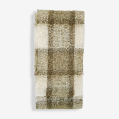 Olive Plaid Drumin Mohair Scarf - Cushendale Woollen Mills