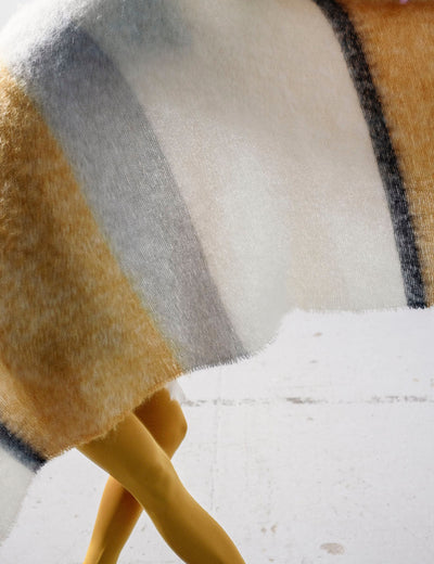 Ochre Silare Mohair XThrow Blanket - Cushendale Woollen Mills