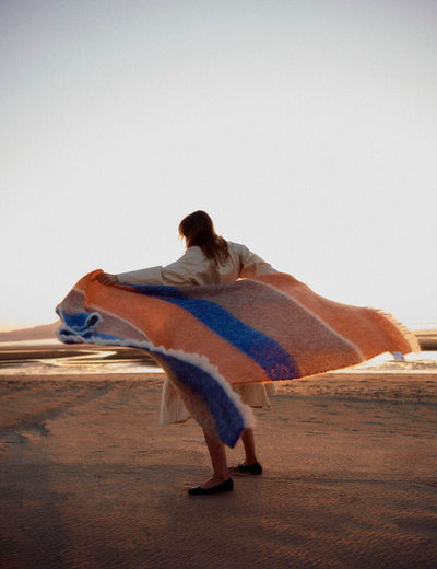 Tangerine Silare Mohair XThrow Blanket - Cushendale Woollen Mills