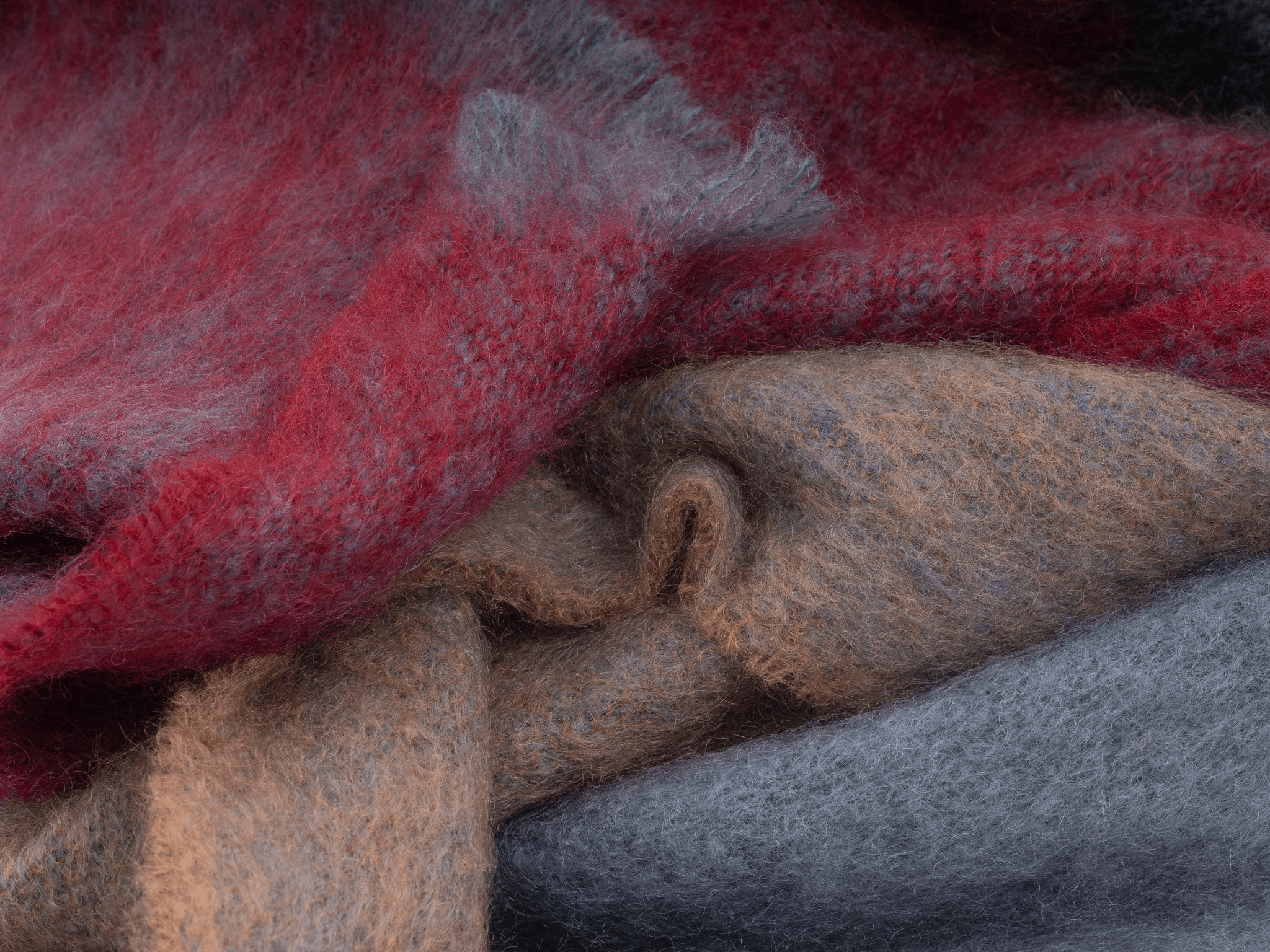 Wine Boher Mohair XThrow Blanket - Cushendale Woollen Mills