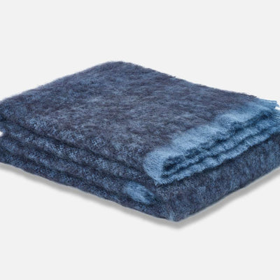 Black Clash Mohair Throw Blanket - Cushendale Woollen Mills