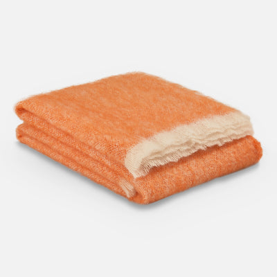 Tangerine Mooneen Mohair Throw Blanket - Cushendale Woollen Mills