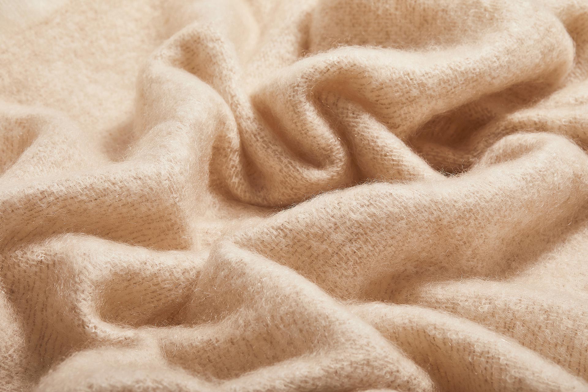 Fawn Mooneen Mohair Throw Blanket - Cushendale Woollen Mills