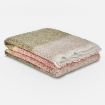 Olive Silare Mohair XThrow Blanket - Cushendale Woollen Mills