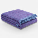 Aubergine Clash Mohair Throw Blanket - Cushendale Woollen Mills