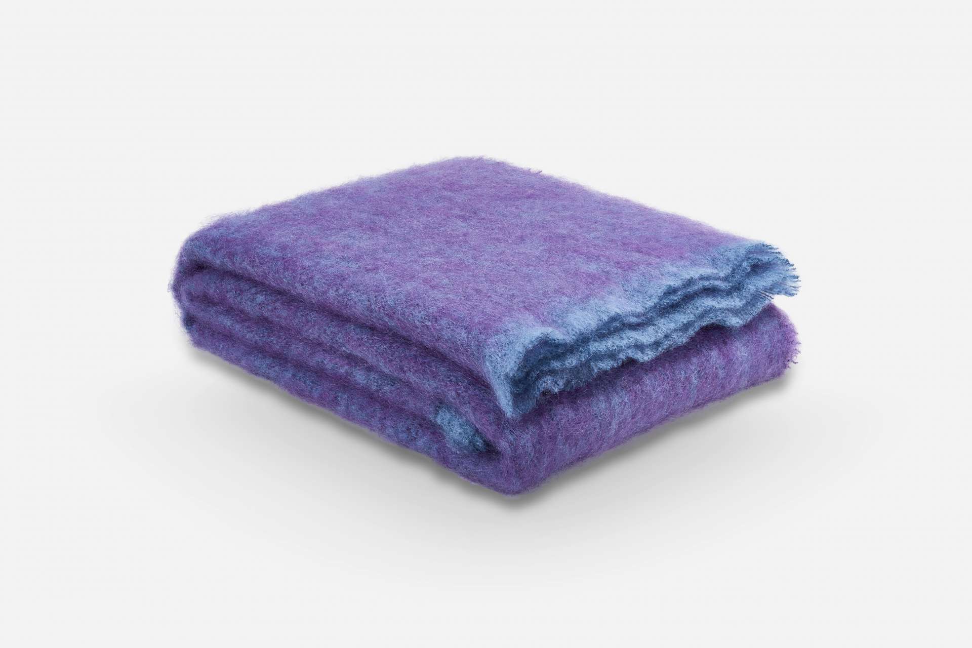 Aubergine Clash Mohair Throw Blanket - Cushendale Woollen Mills