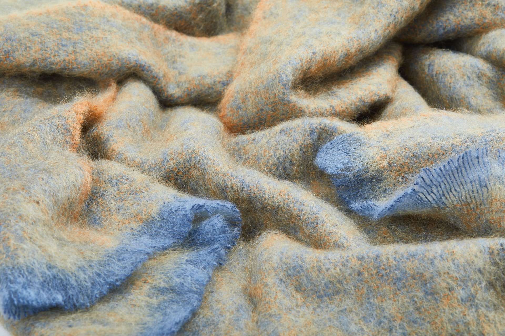 Ochre Clash Mohair Throw Blanket - Cushendale Woollen Mills