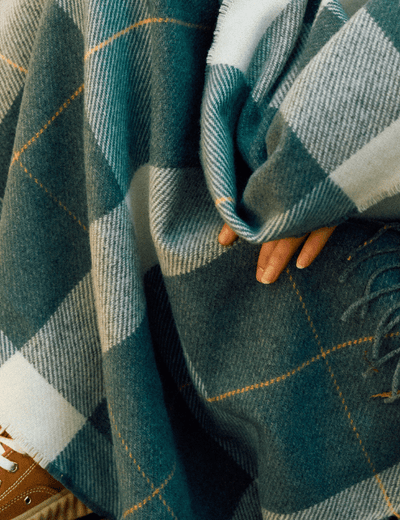 Sage Glynn Lambswool Throw Blanket - Cushendale Woollen Mills