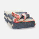 Navy Lacken Irish Wool Bed Blanket - Cushendale Woollen Mills