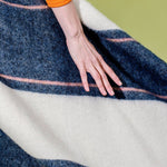Navy Lacken Irish Wool Bed Blanket - Cushendale Woollen Mills