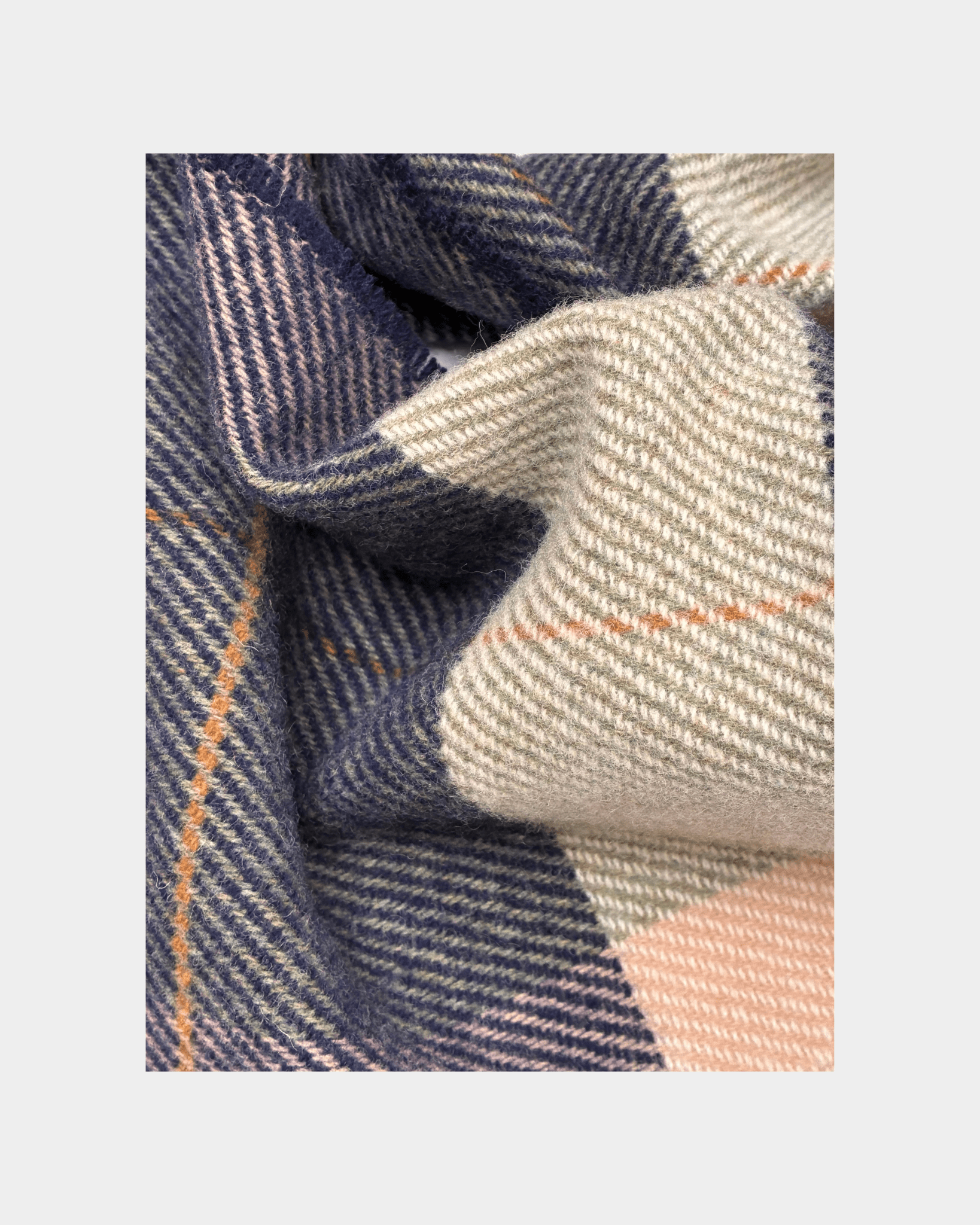 Navy/Ecru Mullins Merino Lambswool Scarf - Cushendale Woollen Mills