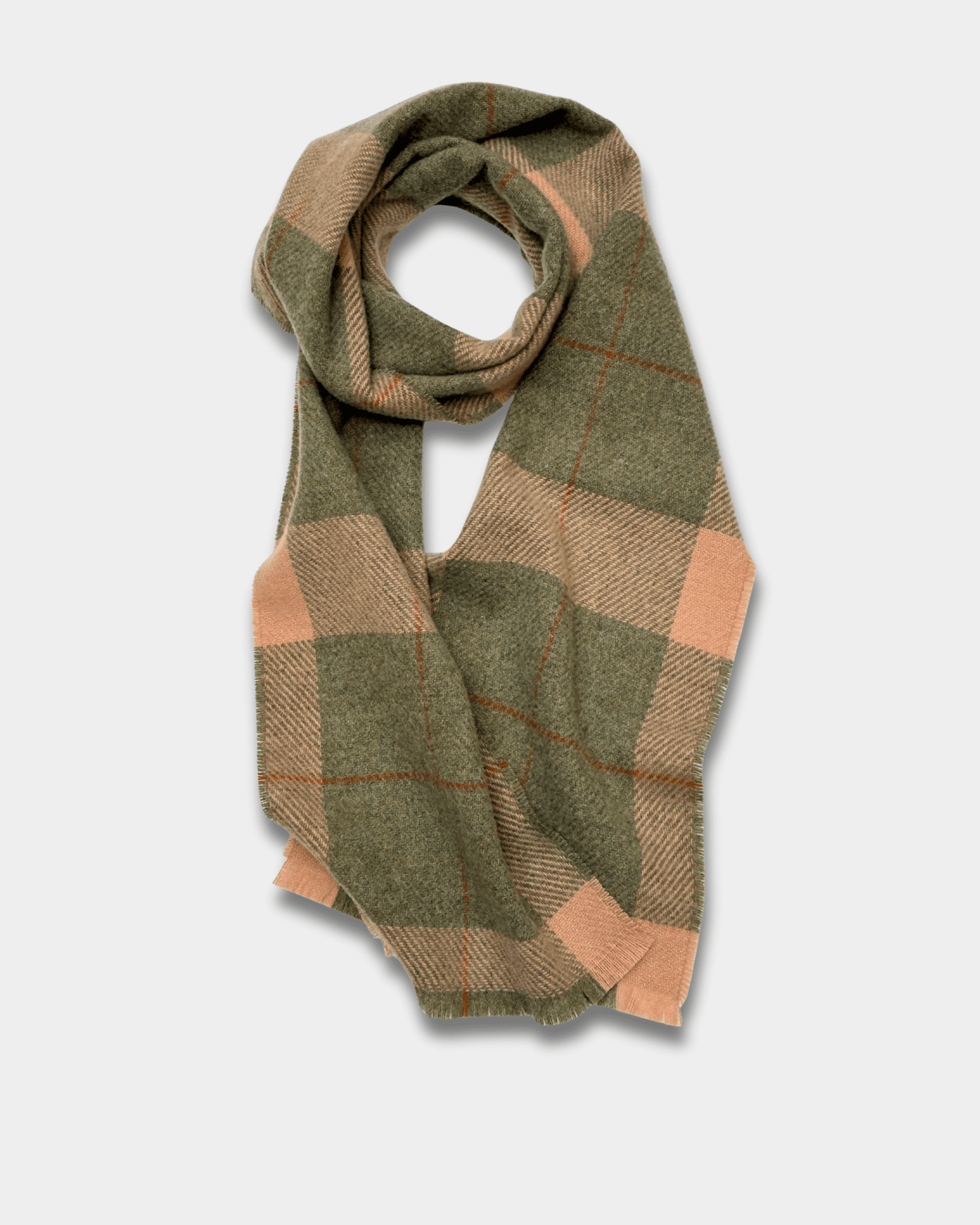 Sage/Fawn Mullins Merino Lambswool Scarf - Cushendale Woollen Mills