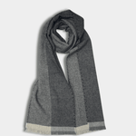 Black/Ecru Tweed Merino Lambswool Scarf - Cushendale Woollen Mills