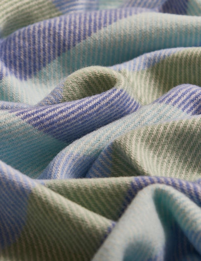 Blue Striped Kileen Lambswool Baby Blanket - Cushendale Woollen Mills