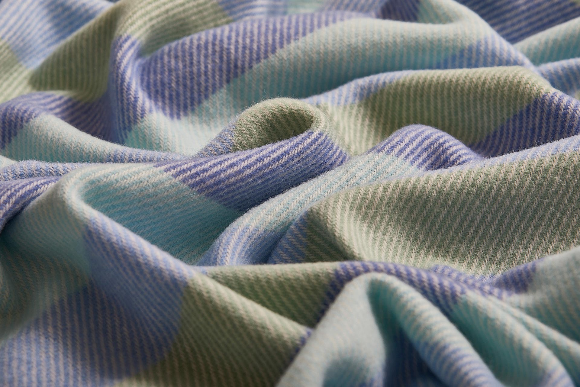 Blue Striped Kileen Lambswool Baby Blanket - Cushendale Woollen Mills