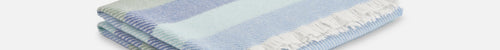 Blue Striped Kileen Lambswool Baby Blanket - Cushendale Woollen Mills