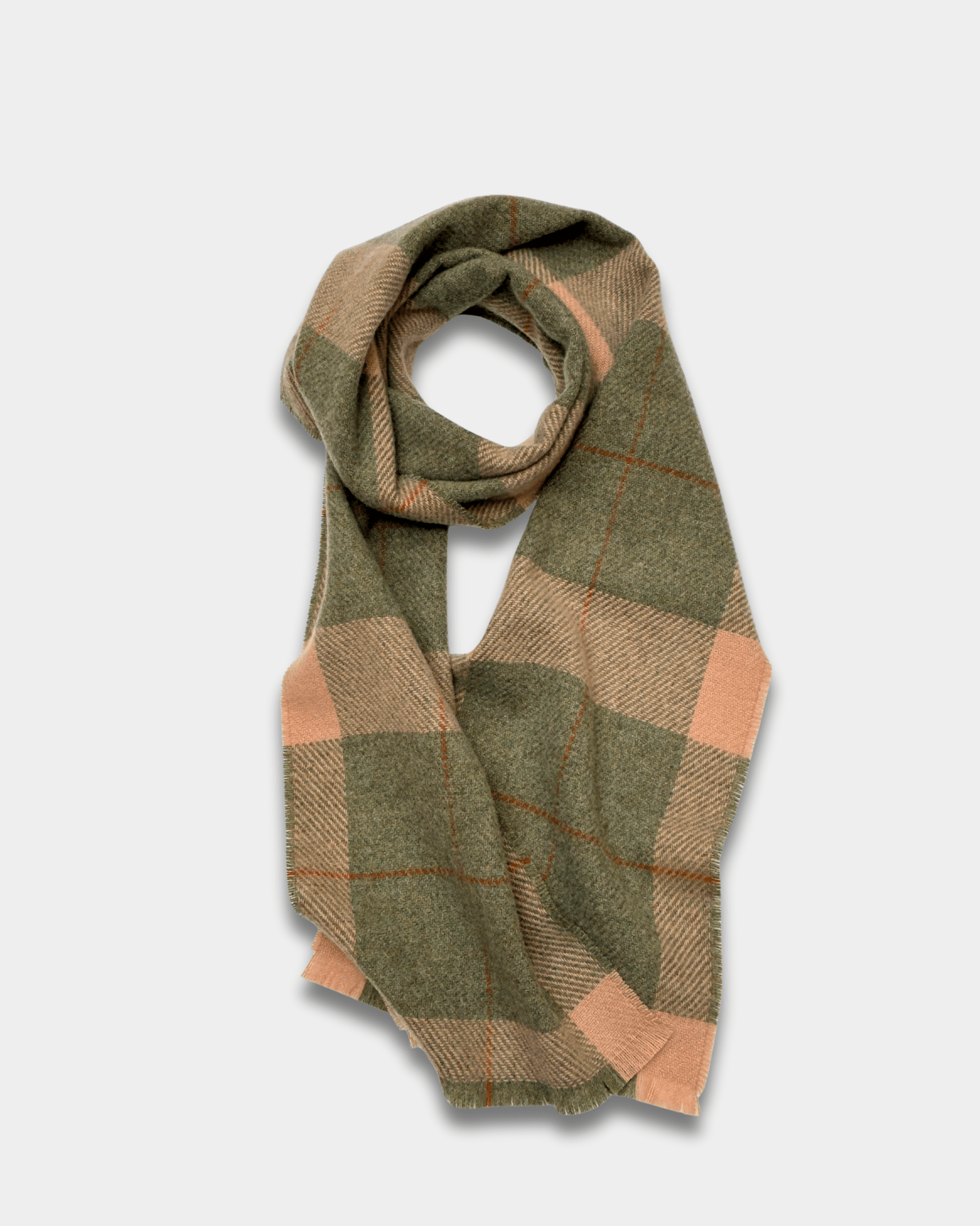 Sage/Fawn Mullins Merino Lambswool Scarf - Cushendale Woollen Mills