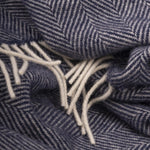 Navy Aclare Lambswool Throw Blanket - Cushendale Woollen Mills