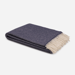 Navy Aclare Lambswool Throw Blanket - Cushendale Woollen Mills