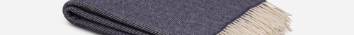 Navy Aclare Lambswool Throw Blanket - Cushendale Woollen Mills