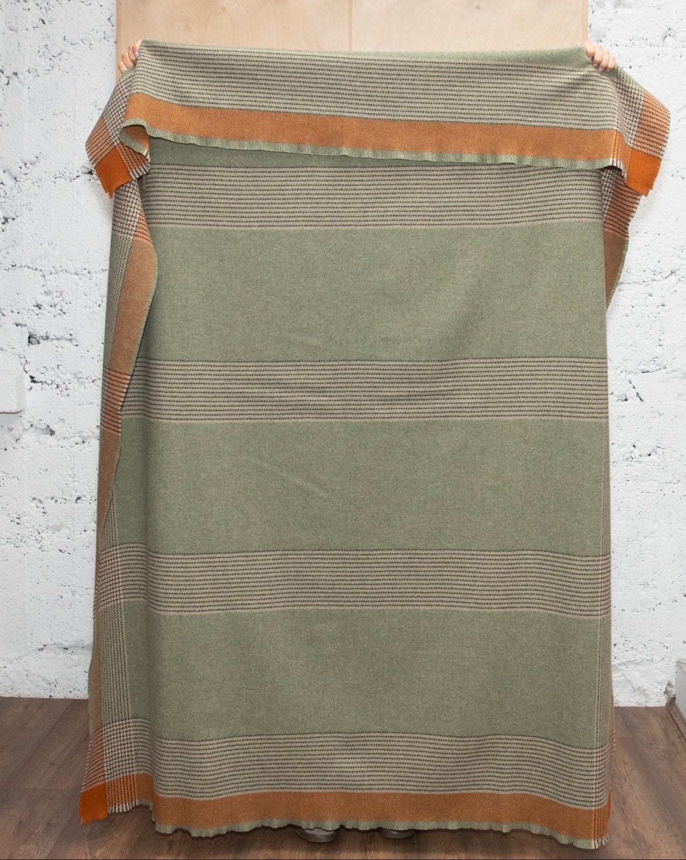 Fern Stripe Heron Lambswool Throw Blanket - Cushendale Woollen Mills
