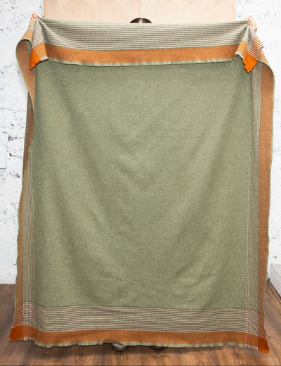 Fern Heron Lambswool Throw Blanket - Cushendale Woollen Mills