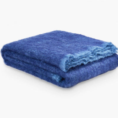 Navy Clash Mohair Throw Blanket - Cushendale Woollen Mills