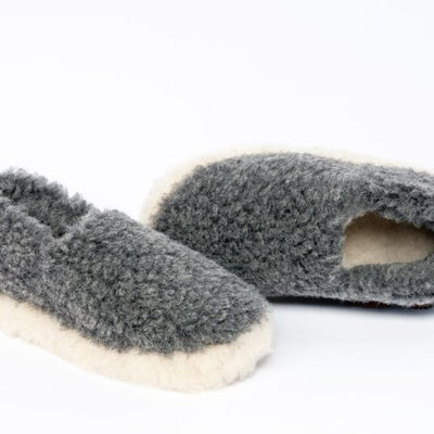 Graphite Wool Slippers - Cushendale Woollen Mills